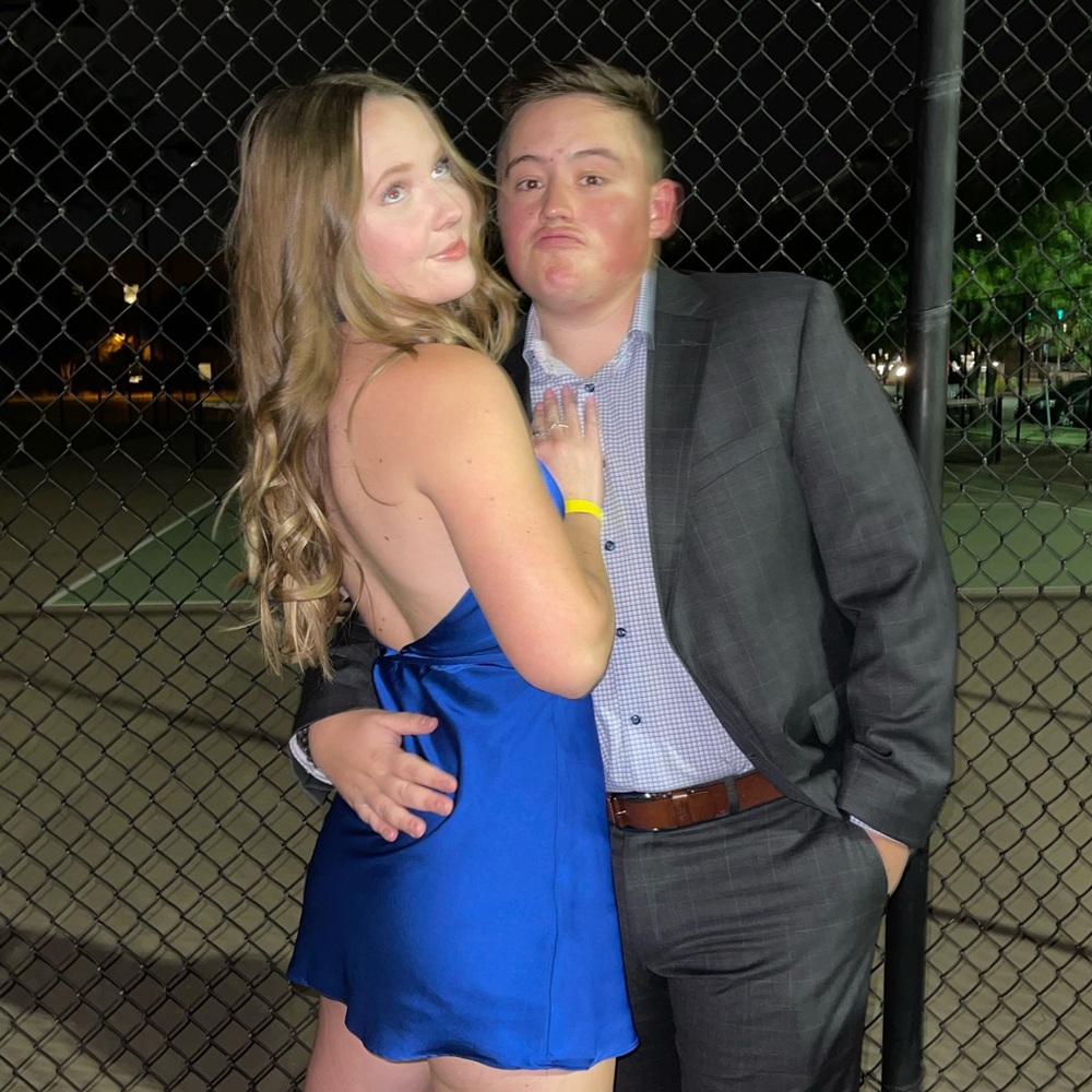 Blue Tie Front Dress